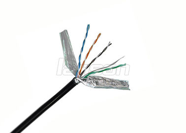4 Pairs Stranded Data FTP Cat6 Outdoor Cable , 0.57mm Solid Copper Ethernet Cable